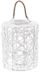 AdTrend Felinar plastic alb cu pahar sticla 28 x 35 cm (116137B)