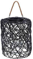 AdTrend Felinar plastic negru cu pahar sticla 28 x 35 cm (116137A)