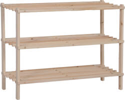 PAKOWORLD Raft pentru pantofi cu capacitate de 9 perechi Steper, Lemn de brad, Natur, 64x26x48 cm (408-000011) Pantofar