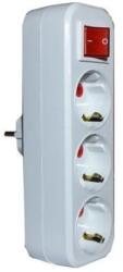 Mutlusan Electric Triplu stecher SCHUKO liniar + intrerupator 3500W 16A Mutlusan 001 170 033004 00 00 (001 170 033004 00 00)