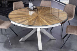 Invicta interior Masa dining rotunda Barracuda cu blat din lemn masiv de tec, 140 cm (43623)