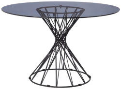 OpenHomeSelection Masa dining rotunda blat de sticla securizata si metal 120 X 120 X 75 CM (602634)