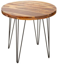 Invicta interior Masa dining rotunda Makassar cu blat din lemn de Sheesham, 80 cm (40781)