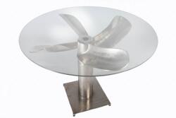 Invicta interior Masa dining rotunda Ocean cu blat din sticla securizata, 105 cm (39921)