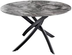 Invicta interior Masa de dining ALPINE O 120cm rotunda din ceramica cu aspect de marmura, taupe (44229)