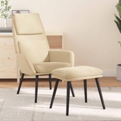 vidaXL Scaun de relaxare cu taburet, crem, textil GartenMobel Dekor (3097770)