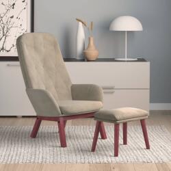 vidaXL Scaun de relaxare cu taburet, gri deschis, catifea GartenMobel Dekor (3097656)