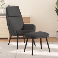 vidaXL Scaun de relaxare cu taburet, gri închis, textil GartenMobel Dekor (3097769)