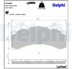 DELPHI set placute frana, frana disc DELPHI LP3998 (LP3998)