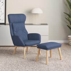 vidaXL Scaun de relaxare cu taburet, albastru, textil GartenMobel Dekor (3097754)