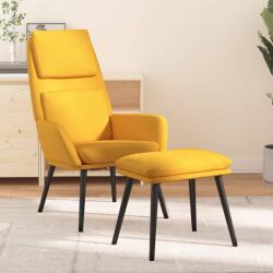 vidaXL Scaun relaxare cu taburet, galben mustar, textil GartenMobel Dekor (3097775)