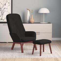 vidaXL Scaun de relaxare cu taburet, negru, catifea GartenMobel Dekor (3097662)