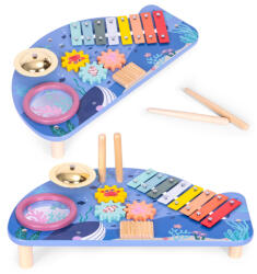 ECOTOYS Zenélő játékasztal, ECOTOYS TL204013, 41 x 7 x 23, 5 cm, 4 db beépített hangszer, 2 db ütő, 3 éves kortól ajánlott (TF3775)