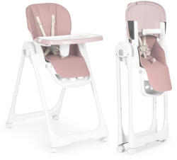 ECOTOYS Etetőszék, ECOTOYS HA-013, rózsaszín, összecsukható, állítható, levehető dupla tálcával, 5 pontos biztonsági öv, 4 kerekes láb, teherbírás: 20 kg (TF3250)