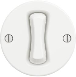 Reblig - Întrerupător retro pentru scară, fără ramă, nr. 6, alb zăpadă (RG0147)