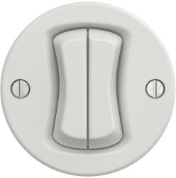 Reblig - Întrerupător retro în serie fără ramă nr. 5 alb ceramic (RG0002)