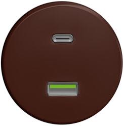 Reblig - Priză USB retro cu porturi USB-A și USB-C, fără ramă, maro (RG0079)