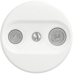 Reblig - Priză antenă TV+R retro (terminală), fără ramă, alb zăpadă (RG0154)