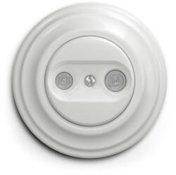 Reblig - Retro priză abonat TV+Radio (terminală) cu ramă, ceramică albă (RG0007H)