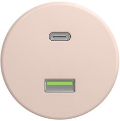 Reblig - Priză USB retro A+C, fără ramă, roz vintage (RG0125)