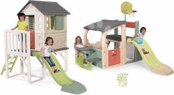 Smoby Căsuță pe piloni și centru de joacă Multisport House On Stilts Life Smoby extensiibilă cu un tobogan de 1, 5 m cu jet de apă (SM810802-3) Casuta pentru copii