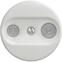 Reblig - Priză de perete TV+R retro (terminală), fără ramă, ceramică, albă (RG0064)