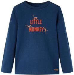 vidaXL Little Monkey Print hosszú ujjú gyermek póló, sötétkék, 92 (13034)