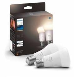 Philips White E27 LED light bulb, 1100lm, warm white, dimmable, controllable via app, compatible with Amazon Alexa (Echo, Echo Dot), pack of 2, old generation - 9290024692