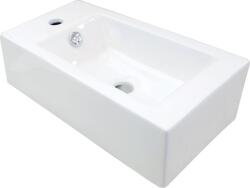 Deante Square mosdótál 50.5x25.5 cm négyszögletes klasszikus-mosdótálak fehér fényes CGS_6U2L (CGS6U2L)