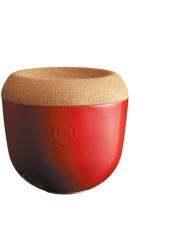 Emile henry (Франция) Керамичен канистър за чесън emile henry garlic pot с капак - Ø14.5 см - цвят червен (eh 8763-34)