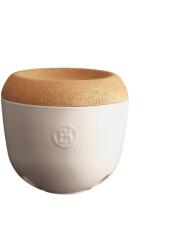 Emile henry (Франция) Керамичен канистър за чесън emile henry garlic pot с капак - Ø14.5 см - цвят екрю (eh 8763-02)