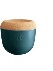 Emile henry (Франция) Керамичен канистър за чесън emile henry garlic pot с капак - Ø14, 5 см - цвят синьо-зелен (eh 8763-97)