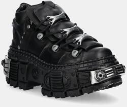 New Rock bőr sportcipő Crust Negro, Tank Casco Negro Power - fekete Női 36