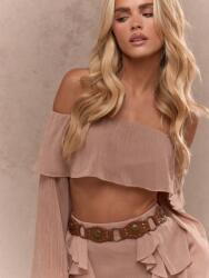 Missguided Rövid Felső Hosszú Szélesített Ujjakkal Nyitott Vállakkal Missguided M