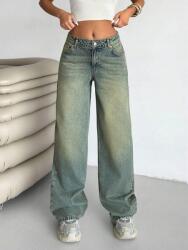 Shein Kék Egyenes Szárú Farmer Nadrág Klasszikus Shein 36