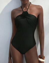 Shein Fekete Egyrészes Fürdőruha Kötött Dekoratív Virágos 3D Shein XL