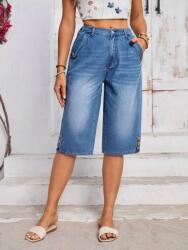 Shein Kék Klasszikus Farmer Térdig Érő Rövidnadrág Széles Shein 31