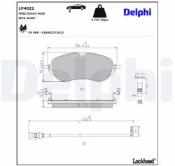 DELPHI Set placute frana DELPHI LP4022 (LP4022)