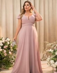 Shein Rózsaszín Maxi Hosszú Koktélruha Ruha Shein Övvel 52