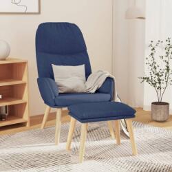 vidaXL Scaun de relaxare cu taburet, albastru, textil GartenMobel Dekor (3097346)