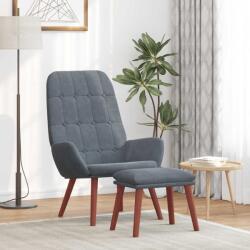 vidaXL Scaun de relaxare cu taburet, gri închis, catifea GartenMobel Dekor (3315139)