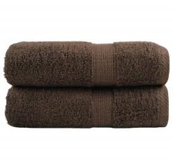 vidaXL Премиум кърпи за гости SOLUND 2 бр. Кафяви 30x50 см 600 г/м2 (137230)