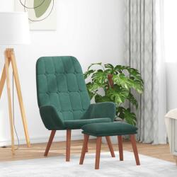 vidaXL Scaun de relaxare cu taburet, verde închis, catifea GartenMobel Dekor (3315140)