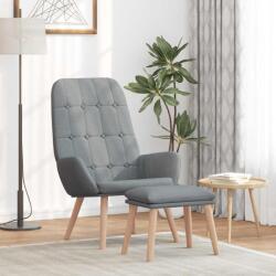 vidaXL Scaun de relaxare cu taburet, gri deschis, textil GartenMobel Dekor (3315149)