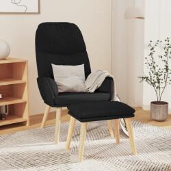 vidaXL Scaun de relaxare cu taburet, negru, textil GartenMobel Dekor (3097348)
