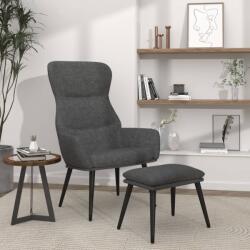 vidaXL Scaun de relaxare cu taburet, gri închis, material textil GartenMobel Dekor (3097430)