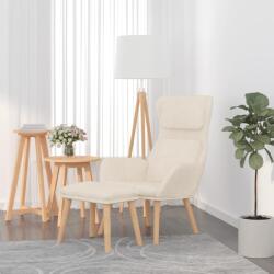 vidaXL Scaun de relaxare cu taburet, alb crem, catifea GartenMobel Dekor (3097829)