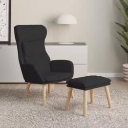 vidaXL Scaun de relaxare cu taburet, negru, textil GartenMobel Dekor (3097756)