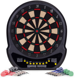 MULTISTORE Elektronikus dartstábla, Multistore AP-400, átmérő: 48 cm, 27 játékmód, 202 variáció, 2 LCD kijelző, 8 játékosig, 12 db darts + póthegyek (TF4991)