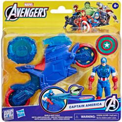 Marvel Figurina cu motocicleta si scut, Marvel Avengers, Captain America, 10 cm (G0889) Figurina